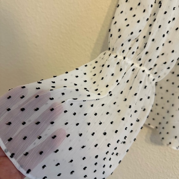 Maison d'Amélie White Blouse with Black Dots Size S - Picture 6 of 6